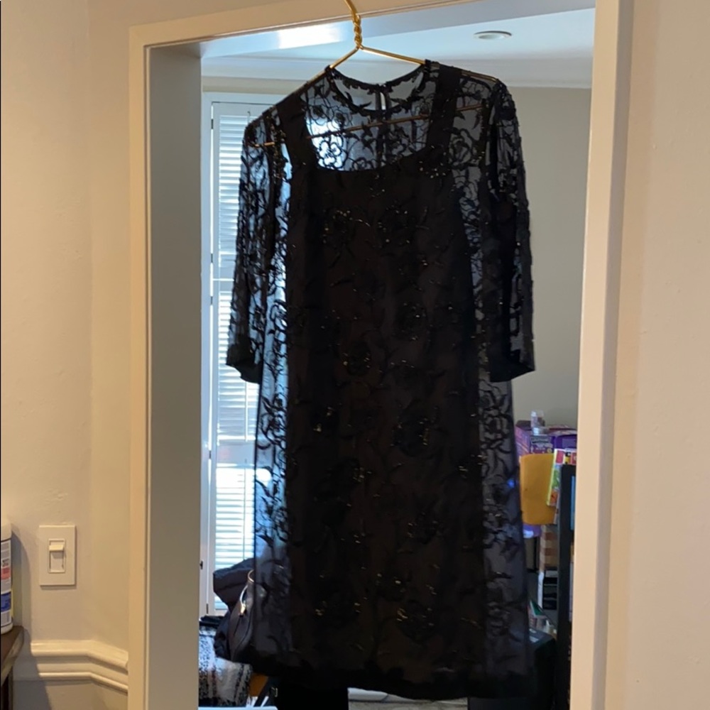 Formal beaded black dress Size 10